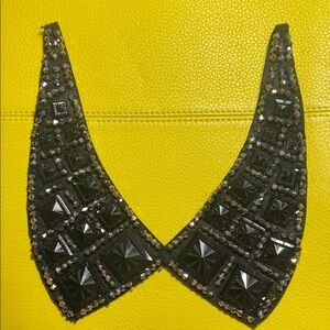 Black felt Beaded sew-on Collar